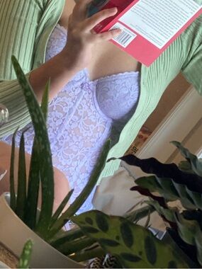 Sororitevintage corset     Lavender Lace Bustier Bodysuit